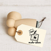 Stempidoo Lehrerstempel Maxi Mini Motivstempel – mehr üben - für Schule, Karten, Scrapbooking, DIY, Basteln & Papier