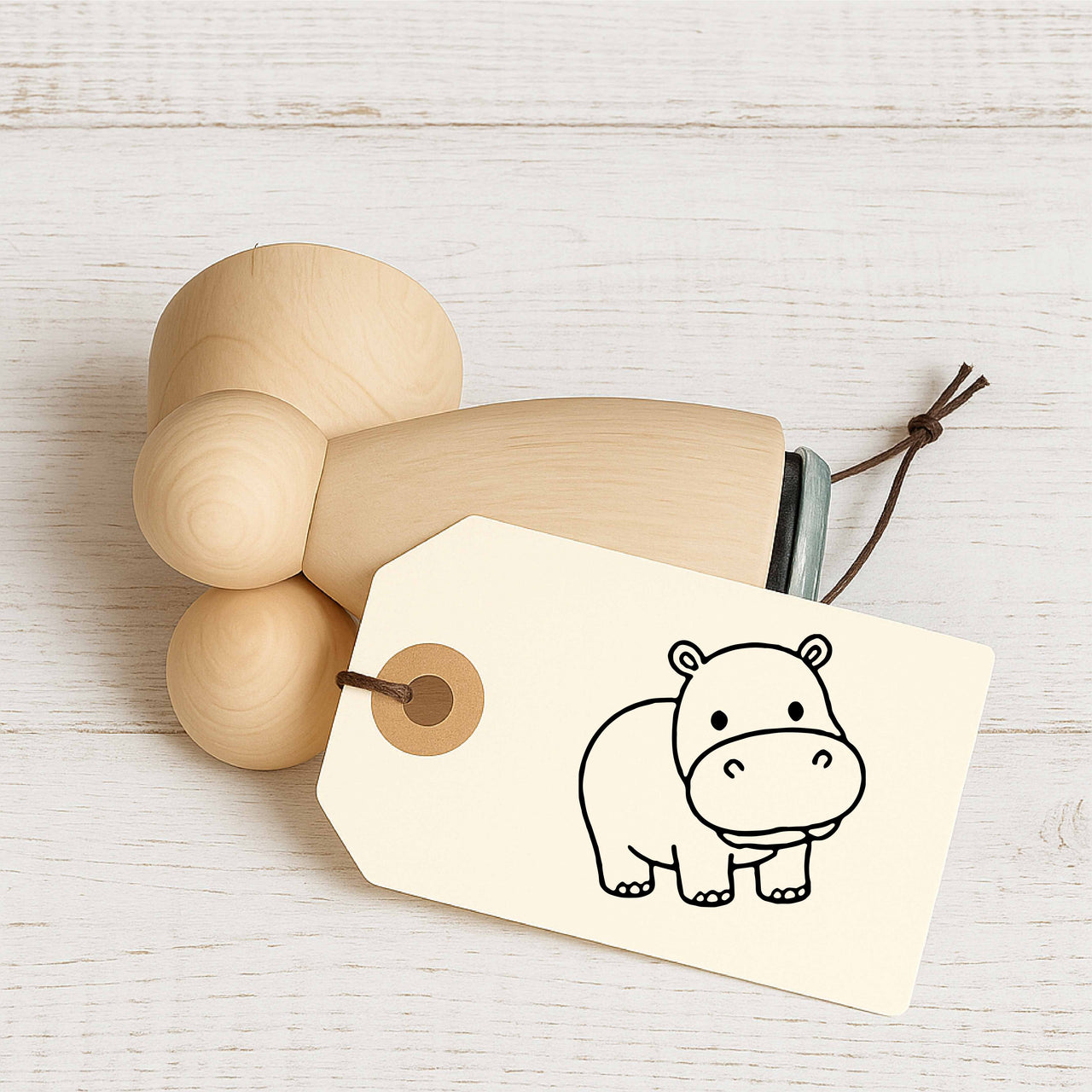 Stempidoo Maxi Mini Motivstempel Nilpferd – Holzstempel für Karten, Scrapbooking, DIY, Basteln & Papier