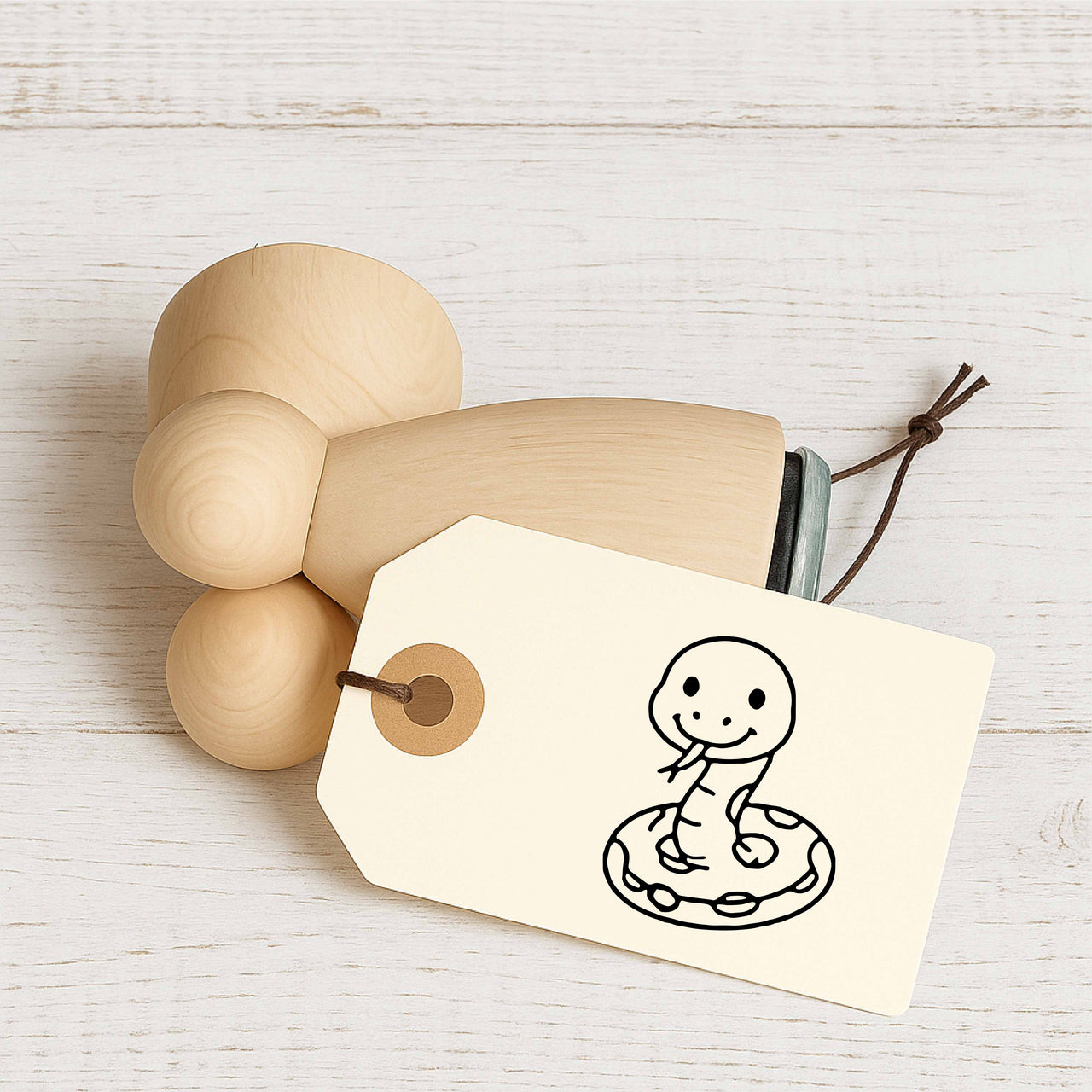 Stempidoo Maxi Mini Motivstempel Schlange – Holzstempel für Karten, Scrapbooking, DIY, Basteln & Papier