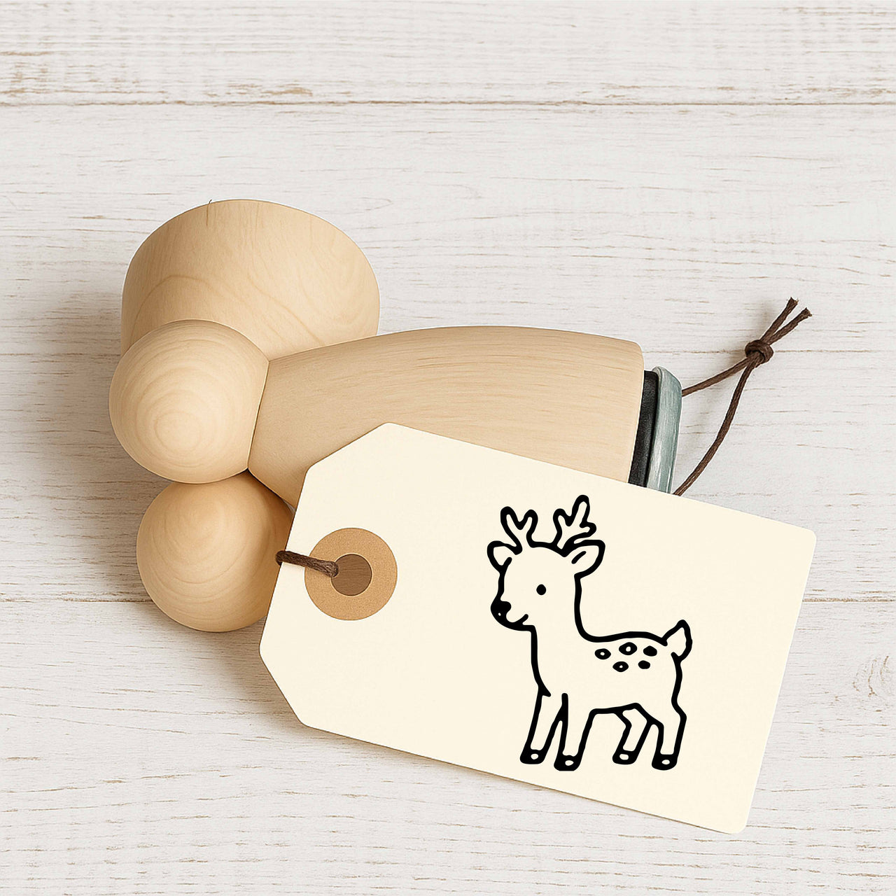 Stempidoo Maxi Mini Motivstempel Hirsch – Holzstempel für Karten, Scrapbooking, DIY, Basteln & Papier 