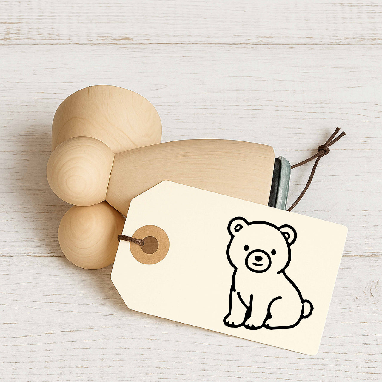 Stempidoo Maxi Mini Motivstempel Bär – Holzstempel für Karten, Scrapbooking, DIY, Basteln & Papier 