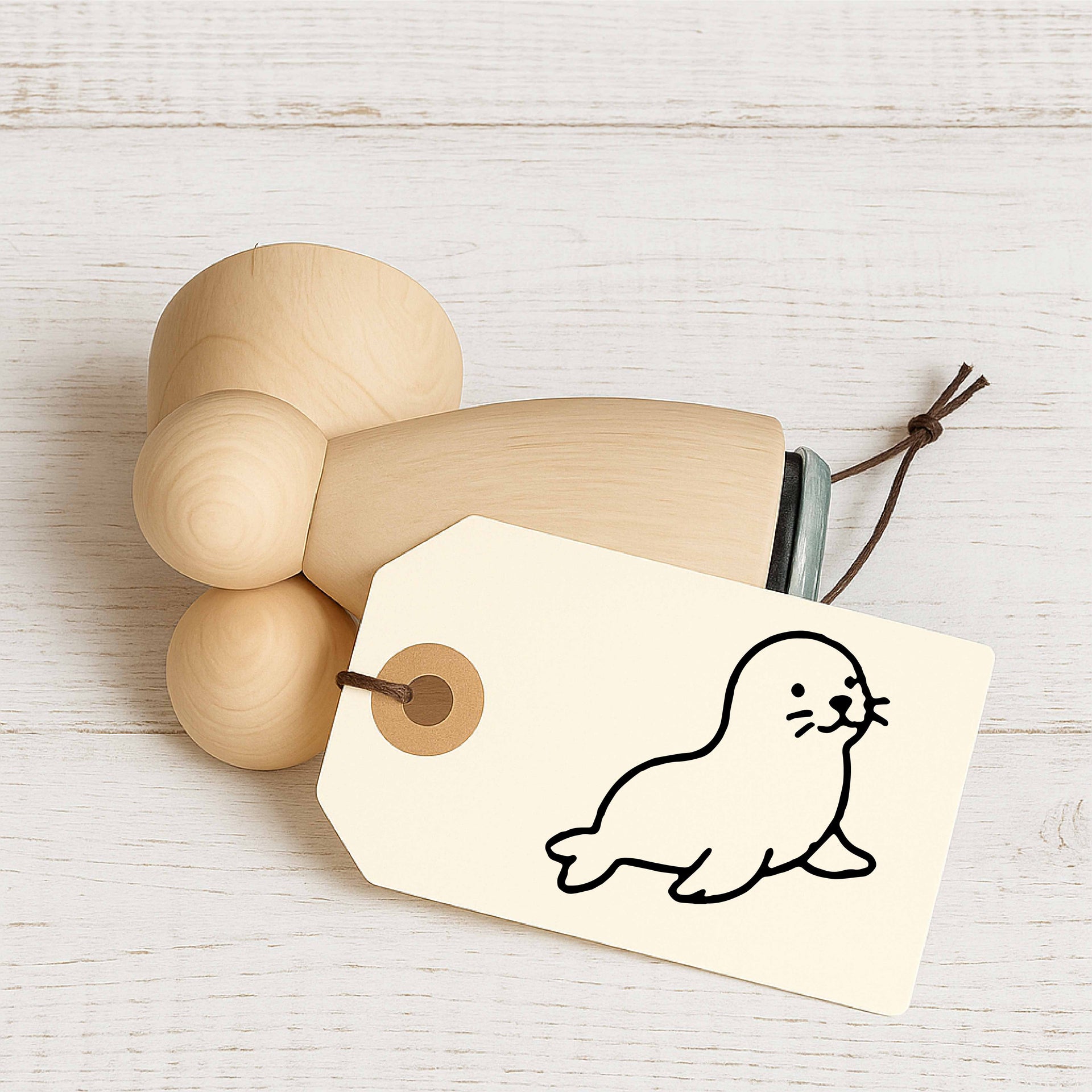 Stempidoo Maxi Mini Motivstempel Robbe – Holzstempel für Karten, Scrapbooking, DIY, Basteln & Papier