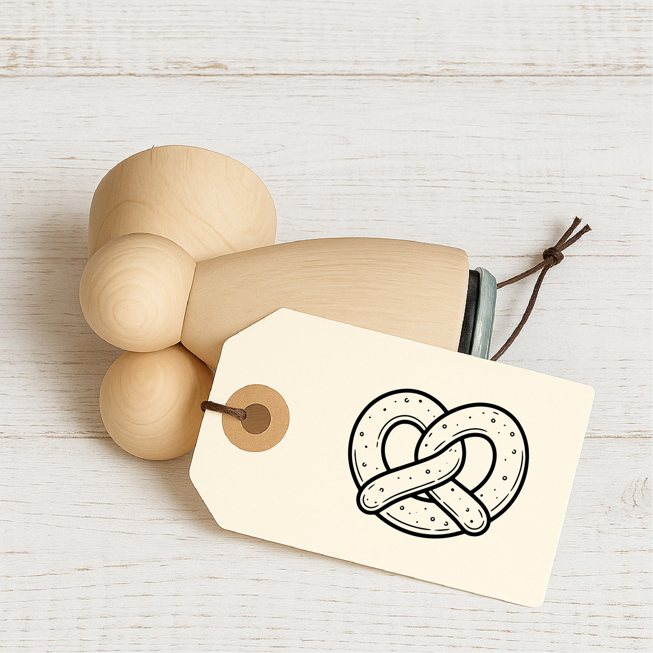 Stempidoo Mini Motivstempel Brezel – Holzstempel für Karten, Scrapbooking, DIY, Basteln & Papier