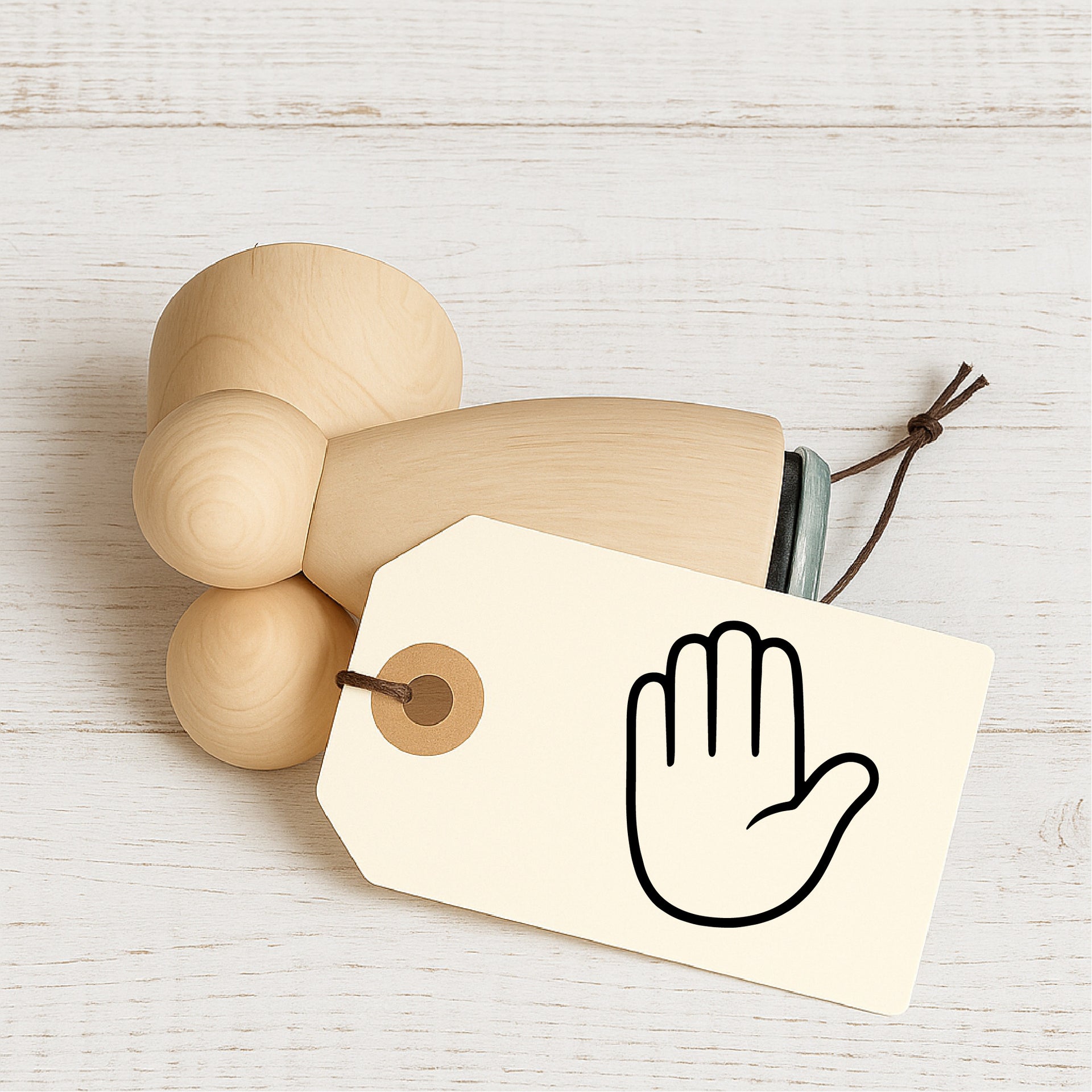 Stempidoo Mini Motivstempel emoji - Erhobene Hand – Holzstempel für Karten, Scrapbooking, DIY, Basteln & Papier