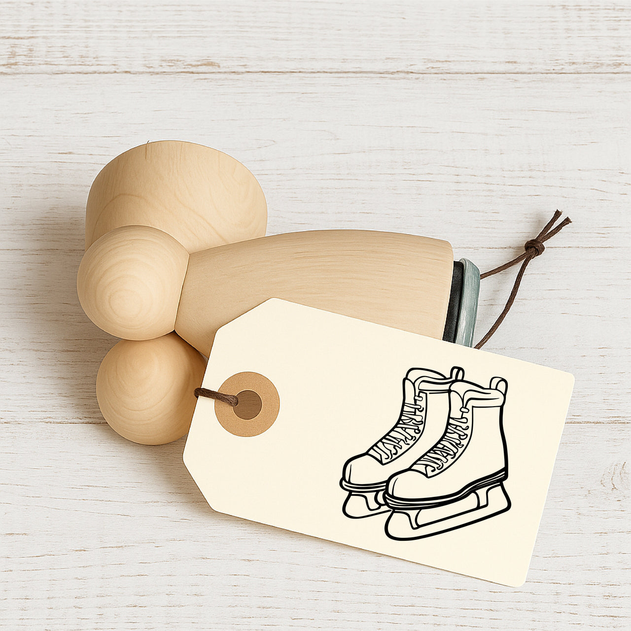 Stempidoo - Maxi Mini - Motivstempel - Schlittschuhe - Stempel zum Basteln von Karten, DIY, Papier, Stoffen