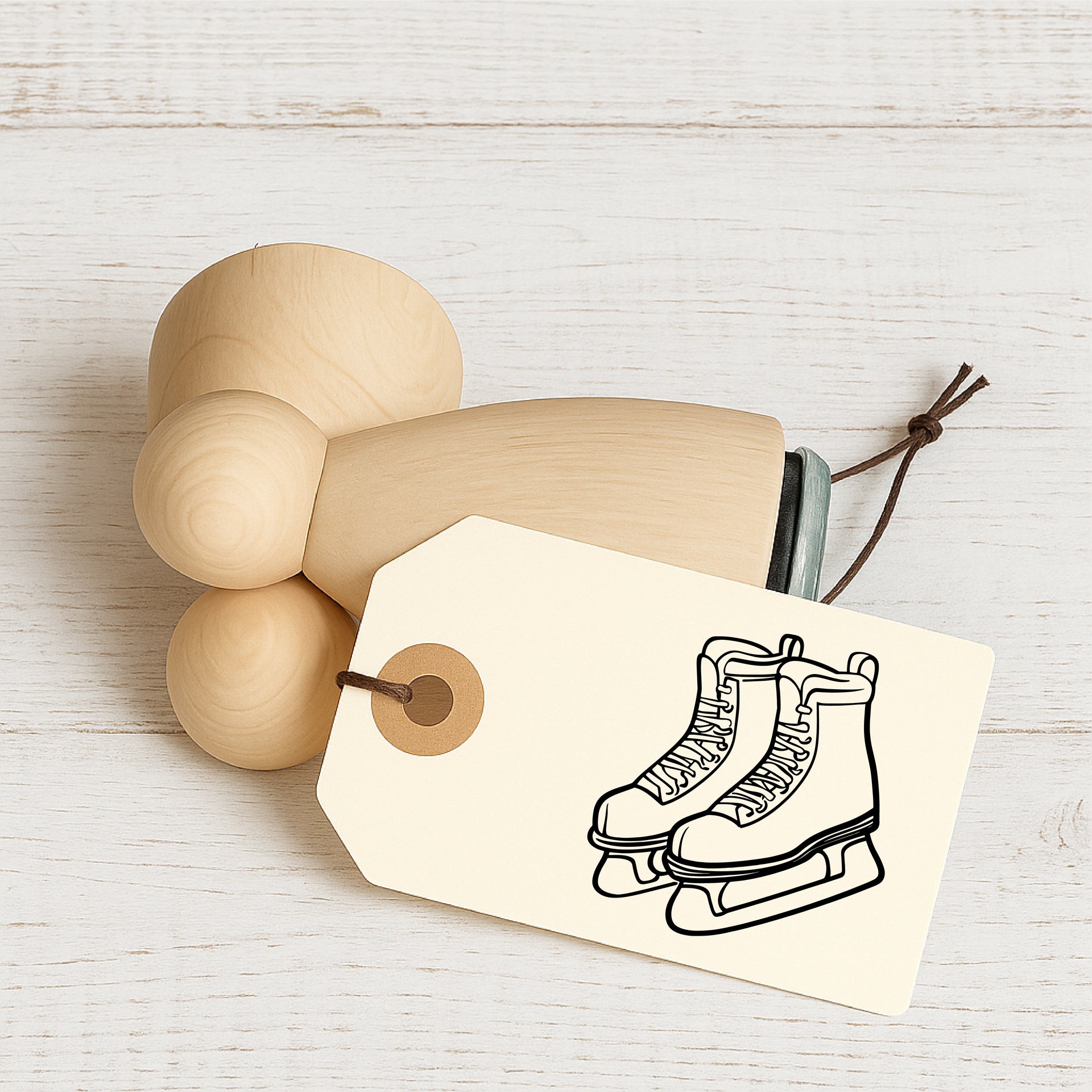 Stempidoo - Maxi Mini - Motivstempel - Schlittschuhe - Stempel zum Basteln von Karten, DIY, Papier, Stoffen