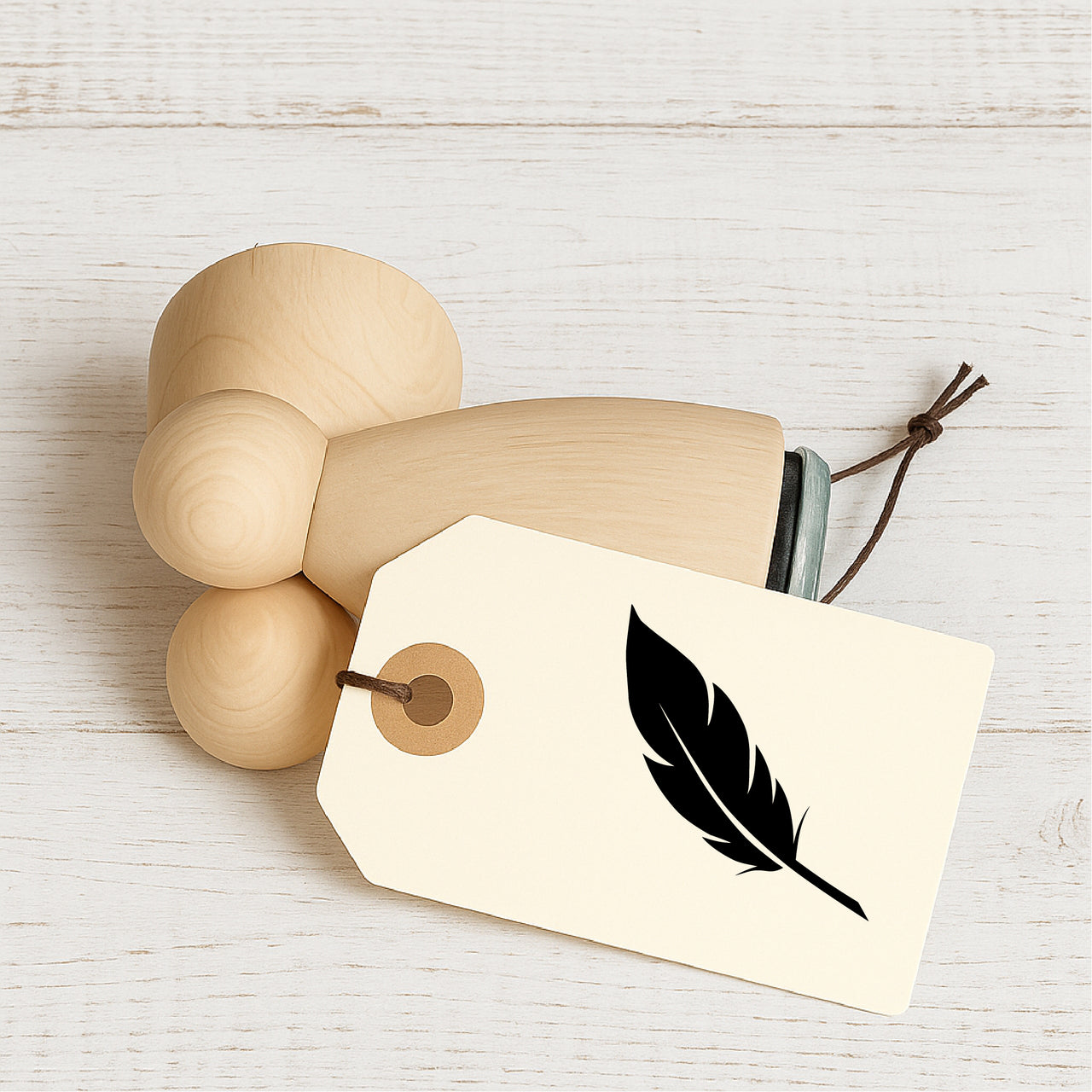 Stempidoo - Maxi Mini - Motivstempel - Feder - Stempel zum Basteln von Karten, DIY, Papier, Stoffen