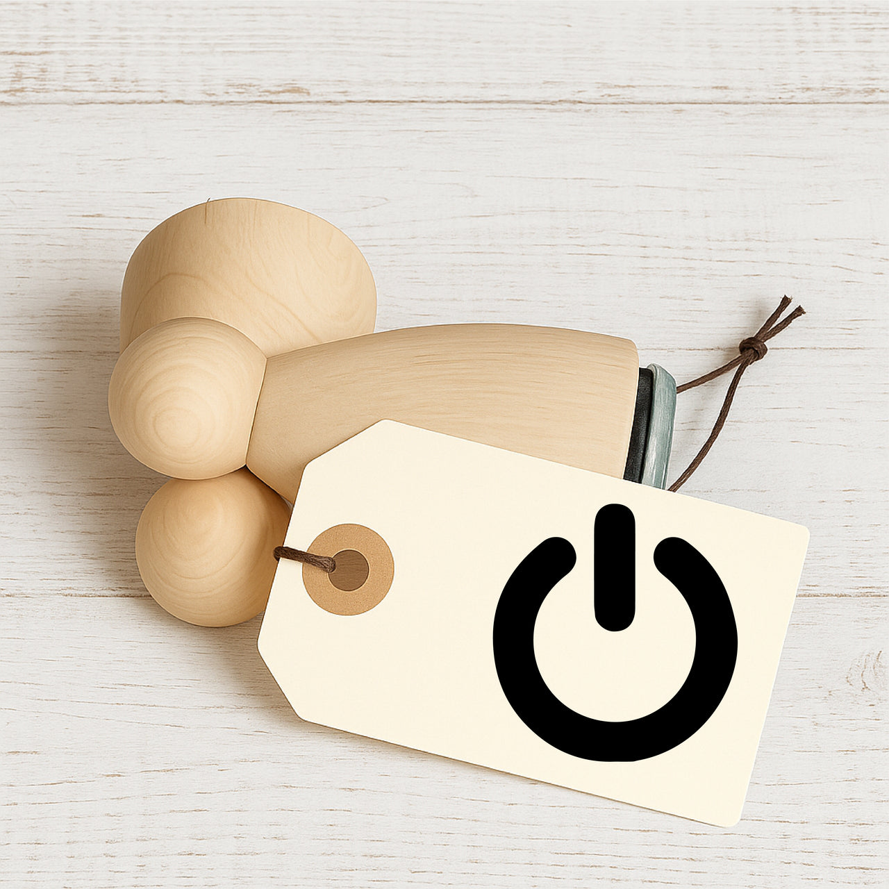 Stempidoo - Maxi Mini - Motivstempel - Power Button Icon - Stempel zum Basteln von Karten, DIY, Papier, Stoffen