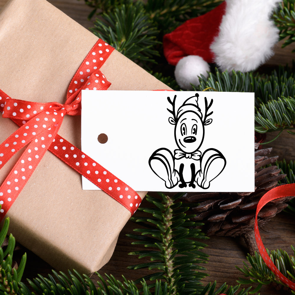 Motivstempel - Weihnachtselch Rudi -  Geschenk - DIY Stempel zum Basteln von Karten, Papier, Stoffen, Holz, Dekoration, Advent, Scrapbooking