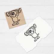 Stempidoo Fitness Bär Stempel – Motivstempel für Geschenke, Karten & DIY