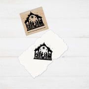 Motivstempel - Weihnachten - Weihnachtskrippe  Geschenk - DIY Stempel zum Basteln von Karten, Papier, Stoff, Holz, Dekoration, Advent, Anhänger
