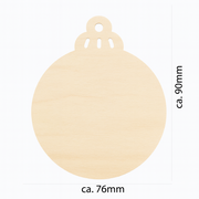 Holz Ornament Scheibe in Christbaumkugel-Form – DIY Rohling für Weihnachtsdeko & handgemachten Christbaumschmuck