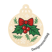 Holz Ornament Scheibe in Christbaumkugel-Form – DIY Rohling für Weihnachtsdeko & handgemachten Christbaumschmuck