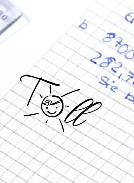 Stempel, Lehrerstempel - Schule - Toll - lachende Sonne, Geschenk - DIY Stempel f. Schulhefte, Hausaufgabenheft, Grundschule, Motivation