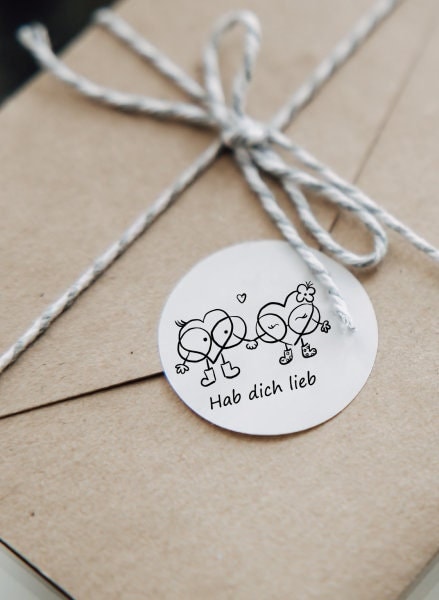 Stempel, Motivstempel mit Text - Hab dich lieb, Herzen, Geschenk - DIY Stempel zum Basteln von Karten, Papier, Stoff, Holz, Dekoration,