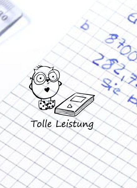 Stempel, Lehrerstempel - Schule - Tolle Leistung - Eule mit Heft, Geschenk - DIY Stempel f. Schulhefte, Hausaufgabenheft, Grundschule