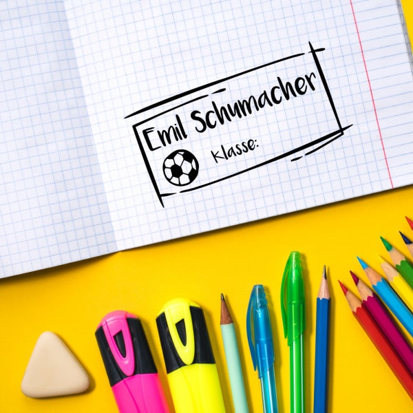 Individueller Schulstempel, personalisiert, Holzstempel o. Automatikstempel, Geschenk - DIY Stempel f. Schulhefte, Hausaufgabenheft