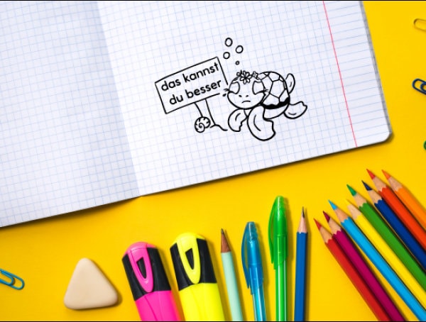 Stempel, Lehrerstempel, Schule, Das kannst du besser traurige Schildi, Geschenk - DIY Stempel f. Schulhefte, Hausaufgabenheft, Grundschule