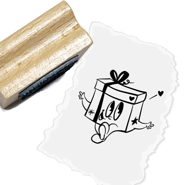 Motivstempel freudiges Weihnachtgeschenk, Geschenk - DIY Stempel z. Basteln von Karten, Papier, Stoff, Holz, Dekoration, Advent, Weihnachten