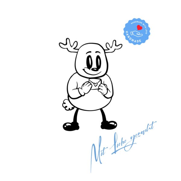 Motivstempel Weihnachten Weihnachtselch - Rudi mit Post - Geschenk - DIY Stempel zum Basteln von Karten, Papier, Stoffen, Holz, Dekoration