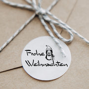 Motivstempel, Frohe Weihnachten mit Pinguin, Geschenk - DIY Stempel z. Basteln von Karten, Papier, Stoff, Holz, Dekoration, Anhänger, Advent