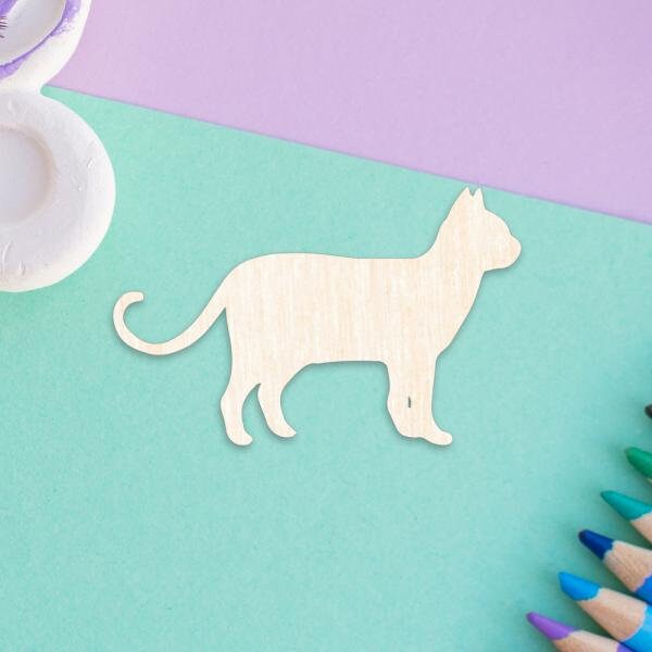 Zauberhafte Streudeko- Katze - aus Pappelholz zum DIY - Basteln, Dekorieren, Verzieren von Geschenken, Karten, Bastelarbeiten, Tischdeko
