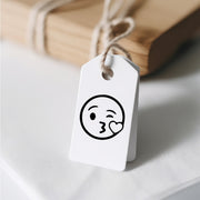 Ministempel - Motivstempel - Smiley - Emojis - Kuss Smiley mit Herz Stempel Geschenk - DIY Stempel zum Basteln von Karten, Papier, Stoffen