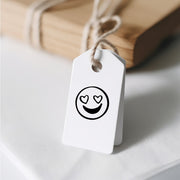 Ministempel - Motivstempel - Smiley - Emojis - verliebter Smiley mit Herzen, Stempel Geschenk - DIY Stempel zum Basteln von Karten, Papier