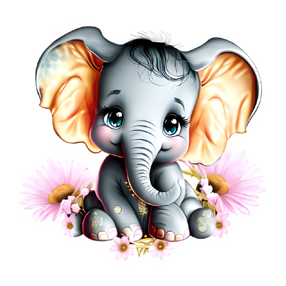 Aufbügler - Bügelbild - Aufbügler - Bügeltransfer - Kleines Elefanten Mädchen