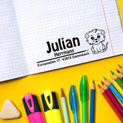 Adressstempel personalisiert - Löwe - Lion - Schule, Kinderstempel, Holzstempel individualisiert, Geschenk, DIY Stempel