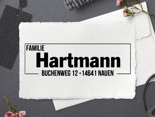 Adressstempel personalisiert - Namensstempel - persönlicher Familienstempel - Stempel personalisiert - Holzstempel o. Automatikstempel