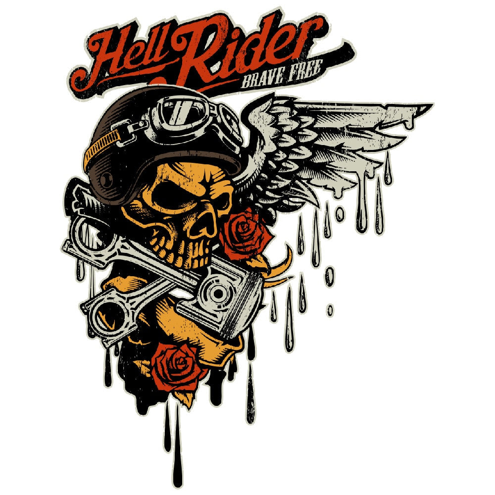 Aufbügler - Bügelbild - Bügeltransfer - Hell Rider - Biker Patch