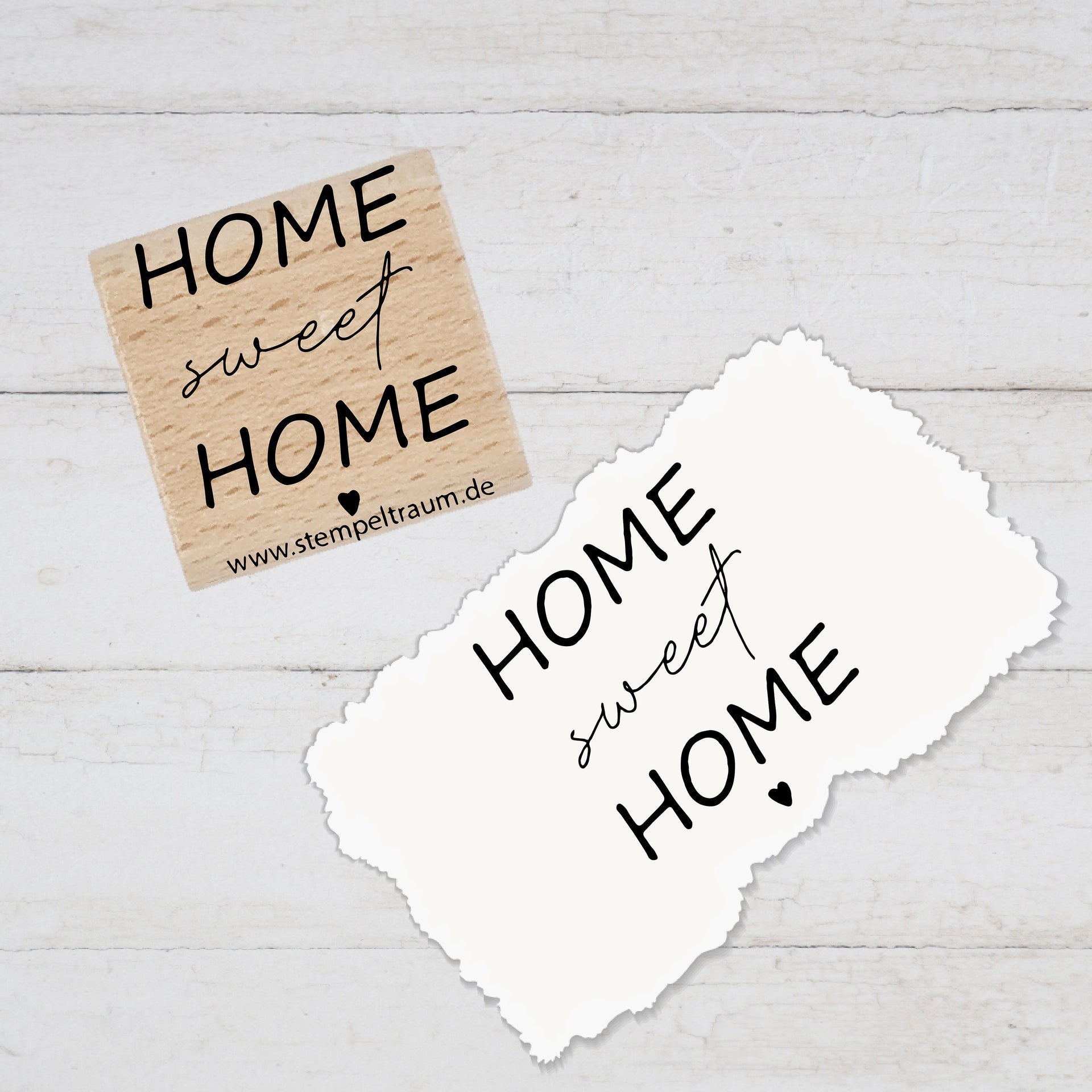 Stempel - Textstempel - Home sweet Home, Geschenk - DIY Stempel zum Basteln von Karten, Papier, Stoff, Holz, Dekoration, Familie, Glück