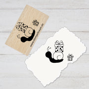Stempel  - Motivstempel - Schnecke mit Geschenken, Geschenk - DIY Stempel zum Basteln von Karten, Papier, Stoff, Holz, Dekoration, Anhänger