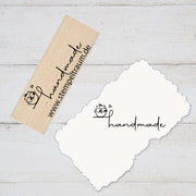 Stempel Motivstempel mit Text- handmade - Eule mit Herz, Geschenk - DIY Stempel zum Basteln von Karten, Papier, Stoff, Holz, Dekoration,