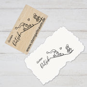 Stempel - Motivstempel - Silvester - Guten Rutsch - Geschenk - DIY Stempel zum Basteln v. Karten, Papier, Stoff, Holz, Dekoration, Silvester