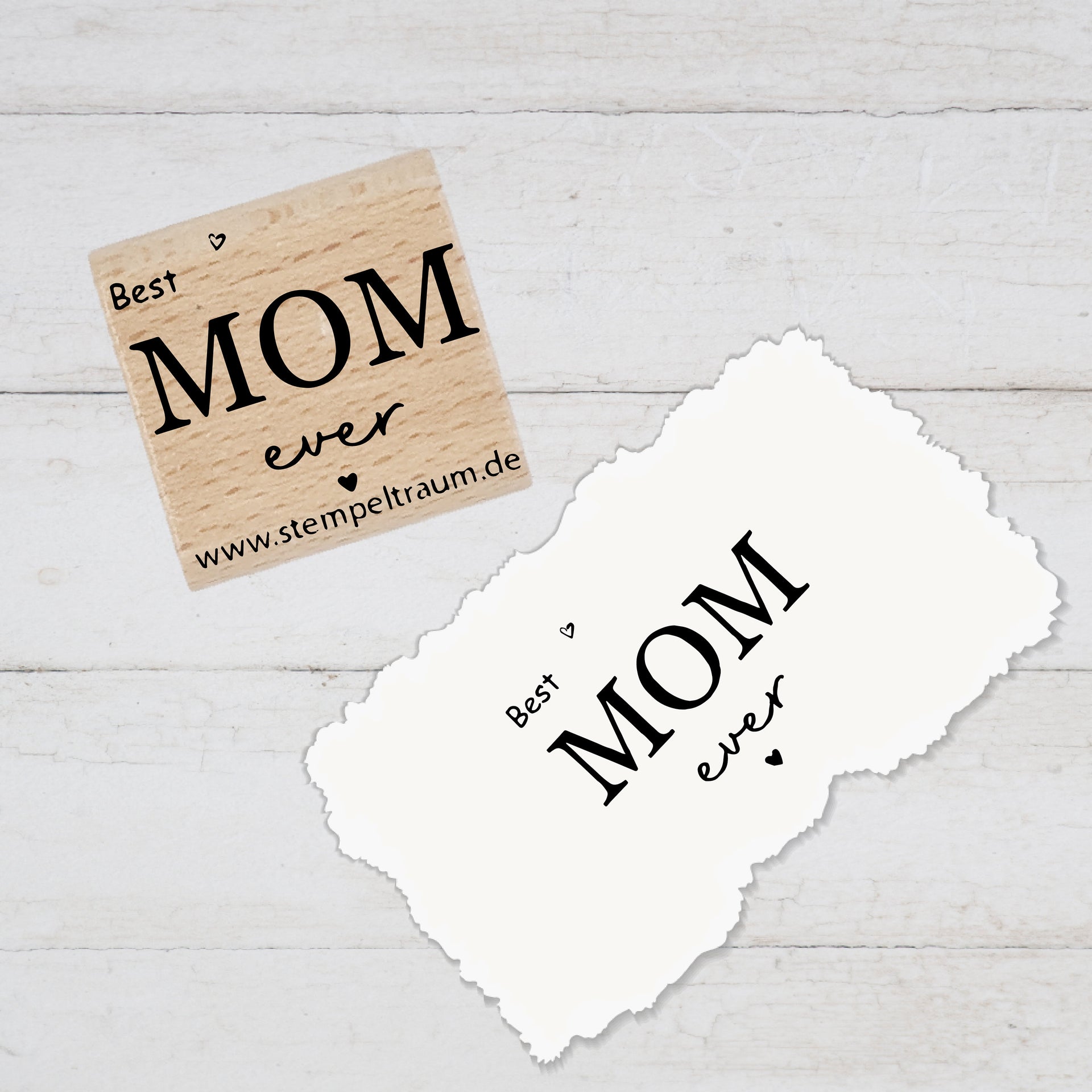Stempel, Motivstempel Muttertag - Best MOM ever - Geschenk - DIY Stempel zum Basteln von Karten, Papier, Stoff, Holz, Dekoration, Liebe