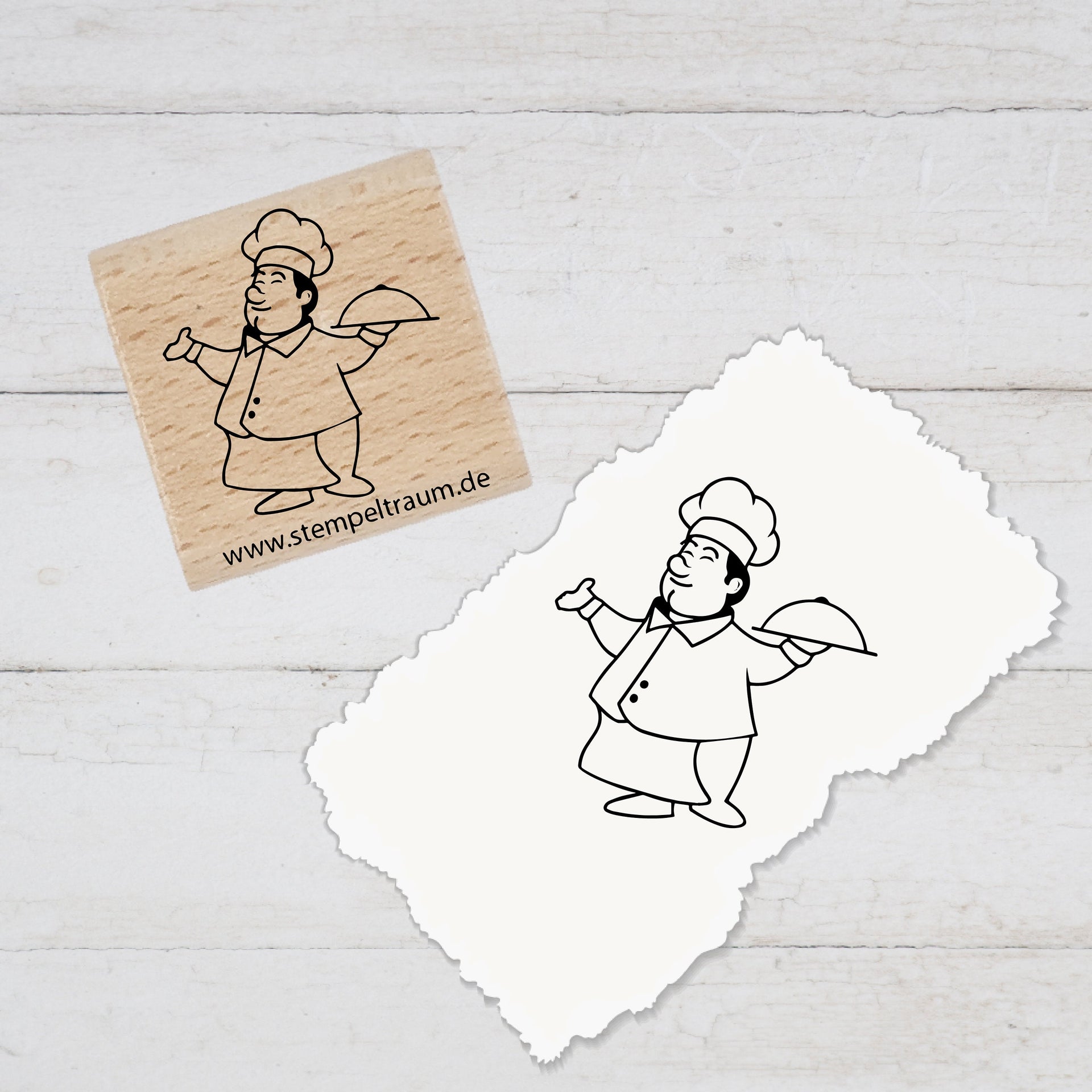 Motivstempel - Koch - Stempel Geschenk - DIY Stempel zum Basteln von Karten, Papier, Stoffen, Holz, Dekoration