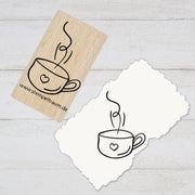 Stempel - Motivstempel - Tasse mit Herz - Stempel Geschenk - DIY Stempel zum Basteln von Karten, Papier, Stoffen, Holz, Dekoration