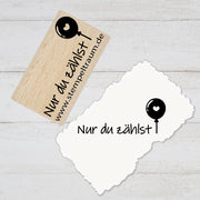 Motivstempel mit Text - Nur du zählst - mit Herzballon - Stempel Geschenk - DIY Stempel zum Basteln von Karten, Papier, Stoffen, Dekoration