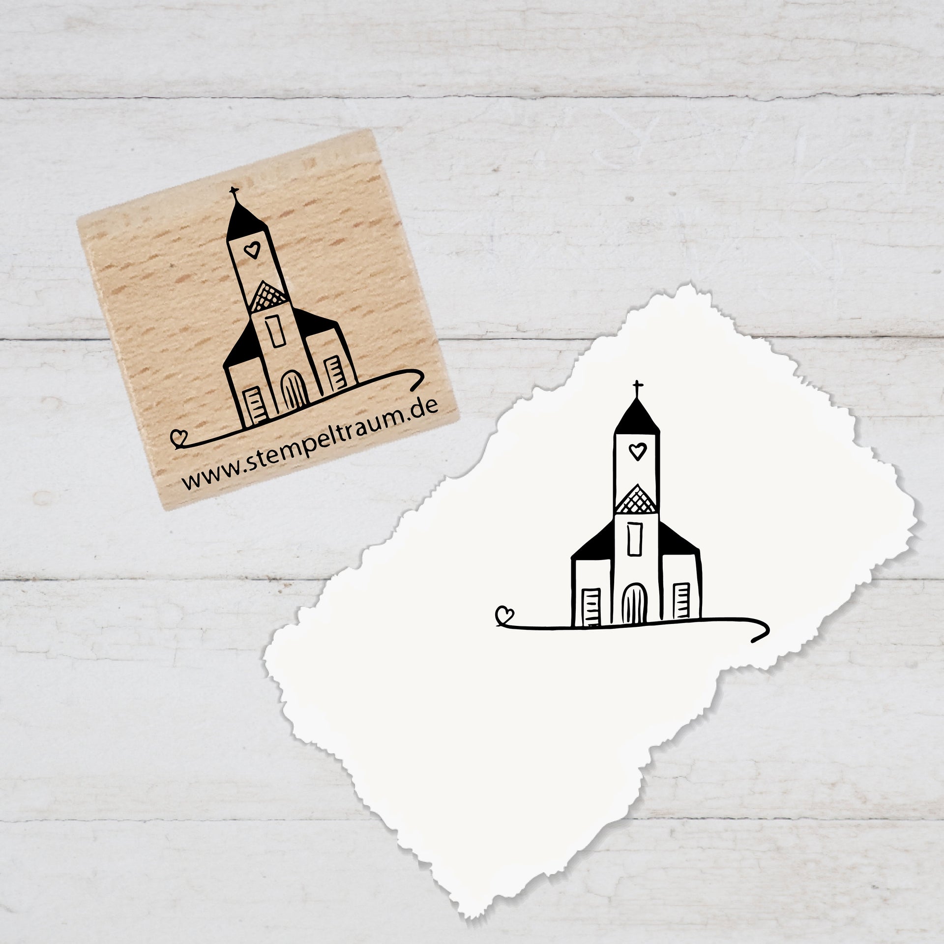 Stempel  Motivstempel  - Kirche - Stempel Geschenk - DIY Stempel zum Basteln von Karten, Papier, Stoffen, Holz, Dekoration