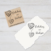 Stempel Motivstempel mit Text, Einladung zur Hochzeit, Herzballons, Geschenk - DIY Stempel zum Basteln von Karten, Papier, Stoff, Holz, Deko