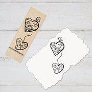 Stempel Motivstempel - Herzen mit Vogel, Geschenk - DIY Stempel zum Basteln von Karten, Papier, Stoff, Holz, Dekoration, in Liebe verbunden
