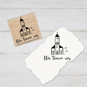 Stempel,Motivstempel mit Text - Wir trauen uns - Kirche, Geschenk - DIY Stempel zum Basteln von Karten, Papier, Stoff, Holz, Dekoration,