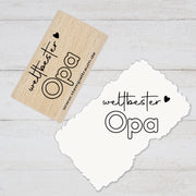 Stempel Motivstempel mit Text - weltbester Opa - Geschenk - DIY Stempel zum Basteln von Karten, Papier, Stoff, Holz, Dekoration, Geburtstag