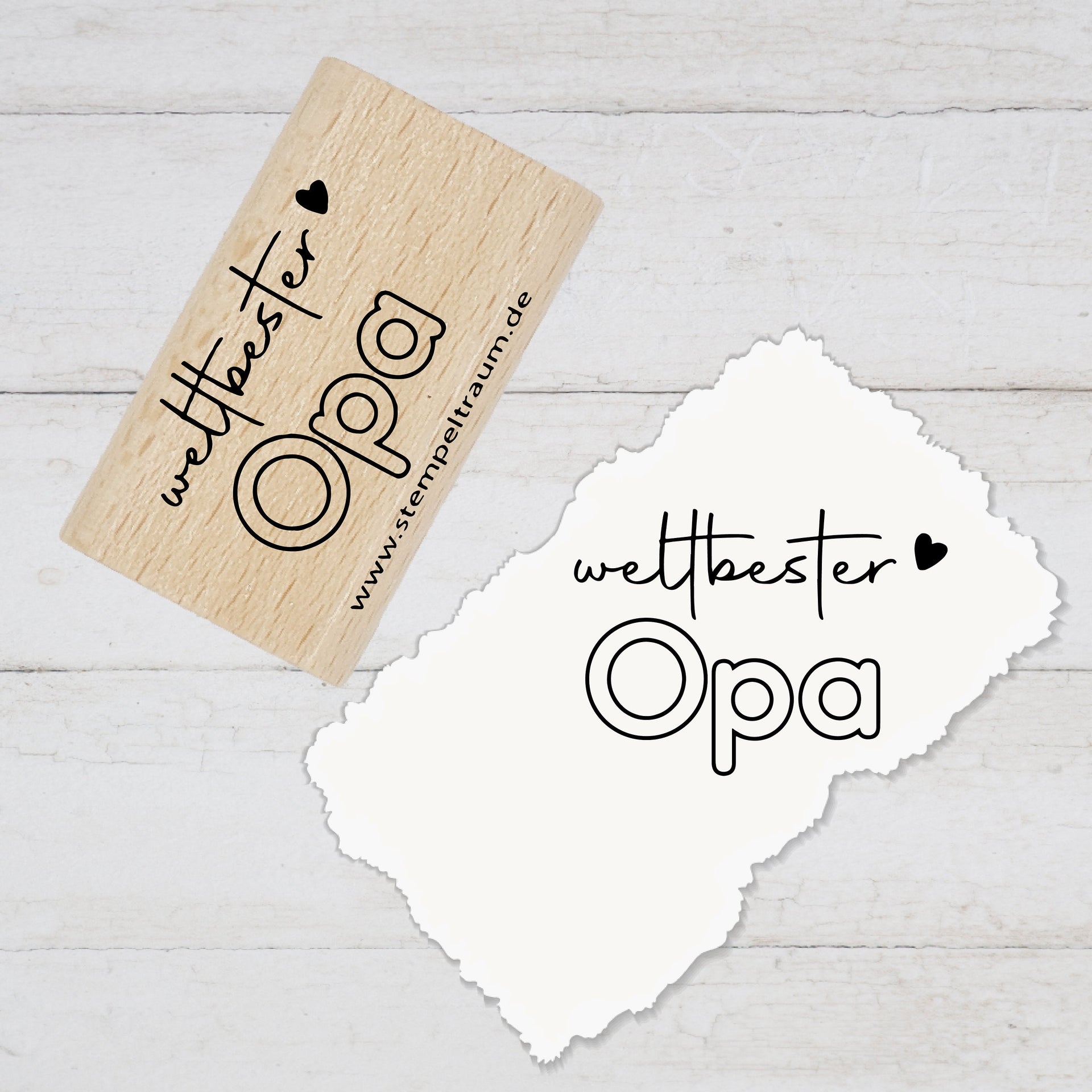 Stempel Motivstempel mit Text - weltbester Opa - Geschenk - DIY Stempel zum Basteln von Karten, Papier, Stoff, Holz, Dekoration, Geburtstag