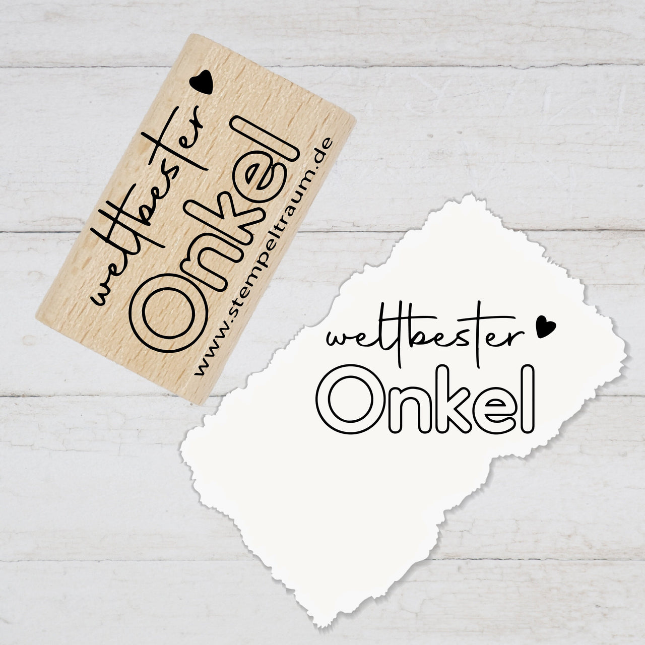 Stempel Motivstempel mit Text - weltbester Onkel - Geschenk - DIY Stempel zum Basteln von Karten, Papier, Stoff, Holz, Dekoration, Familie