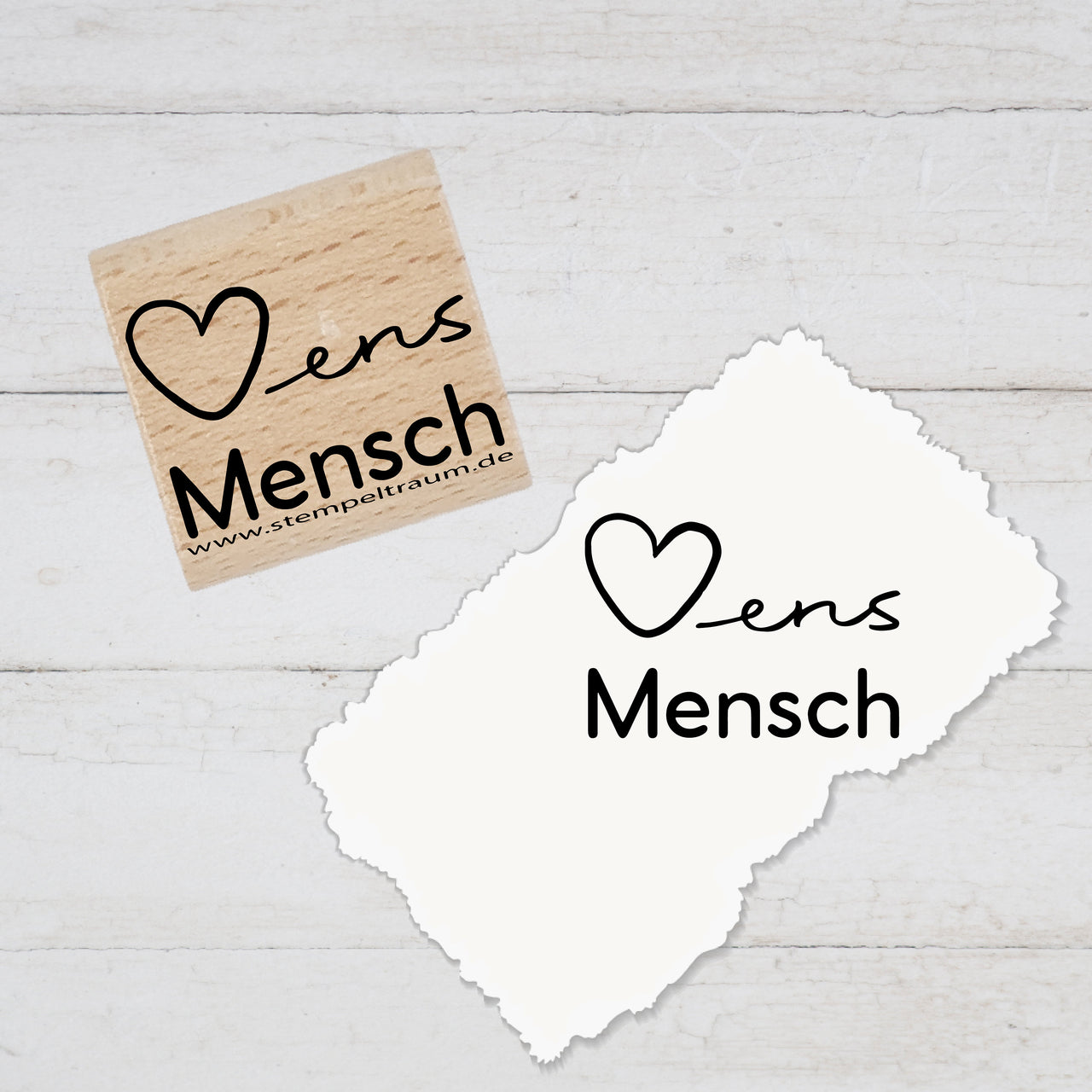 Stempel Motivstempel mit Text - Herzensmensch - Geschenk - DIY Stempel zum Basteln v. Karten, Papier, Stoff, Holz, Anhänger, Deko, Liebe