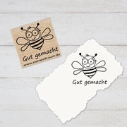 Stempel, Lehrerstempel - Schule - Gut gemacht - Freudiges Bienchen, Geschenk - DIY Stempel f. Schulhefte, Hausaufgabenheft, Grundschule