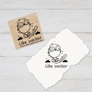 Stempel, Lehrerstempel - Schule - Übe weiter - Traurige Eule, Geschenk - DIY Stempel f. Schulhefte, Hausaufgabenheft, Grundschule, Ansporn